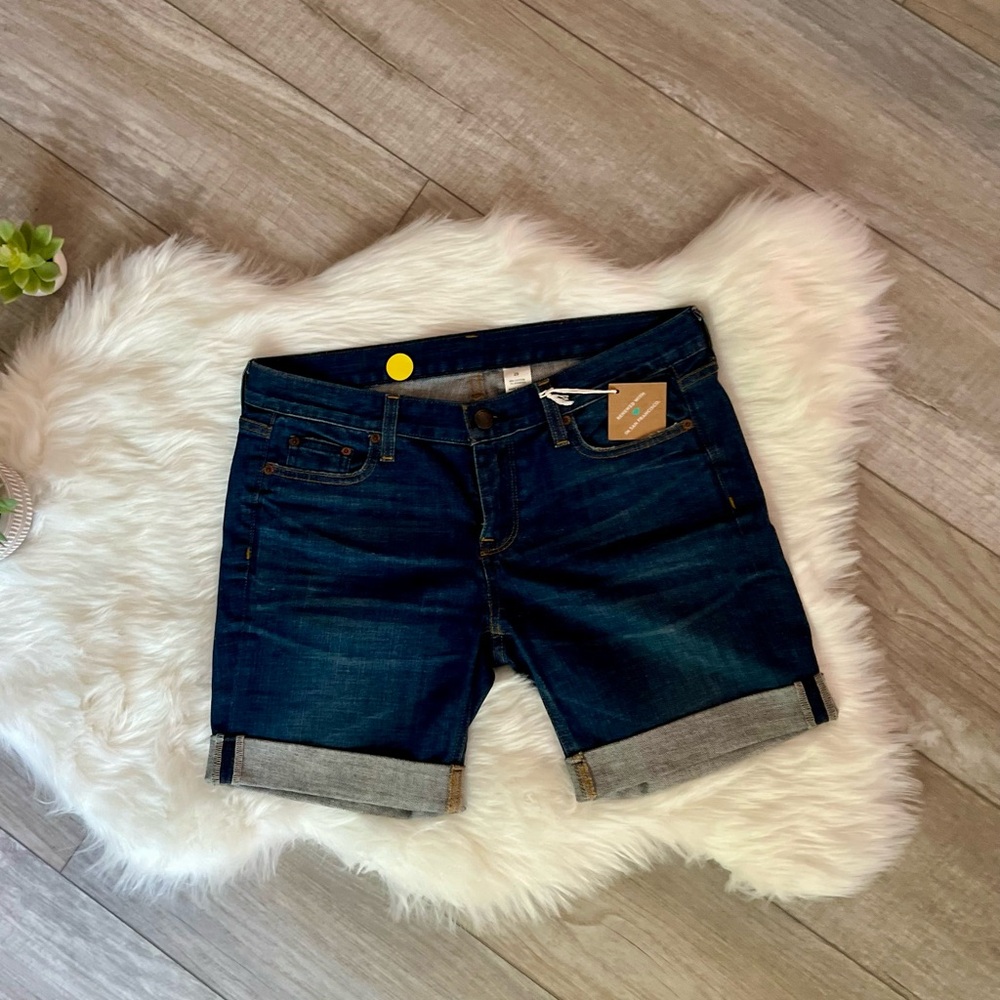 J. CREW | Classic Rolled Hem Dark Blue Denim Jean Shorts (29/8)